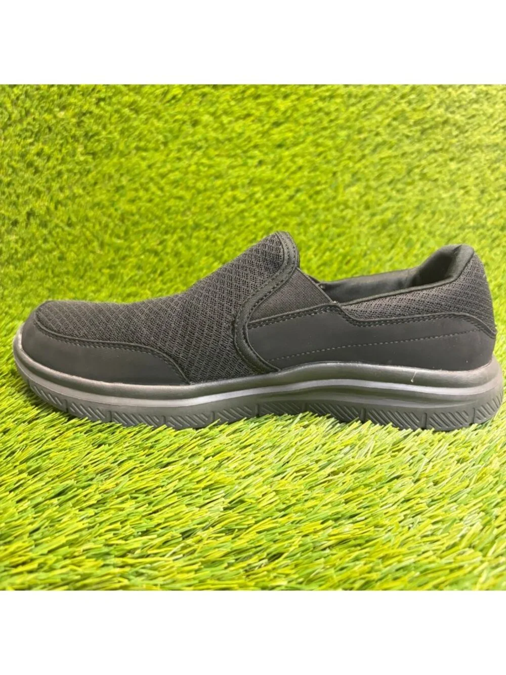 Skechers Flex Advantage Mens Size 8 Black Slip Resistant Slip On Work Shoes